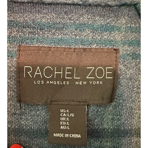 Rachel Zoe Open Front Wool Blend Green Plaid Jacket SZ L‎ - Picture 8 of 11